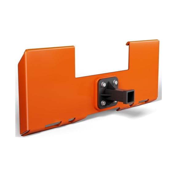 3/8" Skid Steer Mount Plate with 2" Removable Trailer Hitch Receiver, Thick Skid Steer Plate Attachment, Universal Skid Loader Tractor Quick Attach Plate