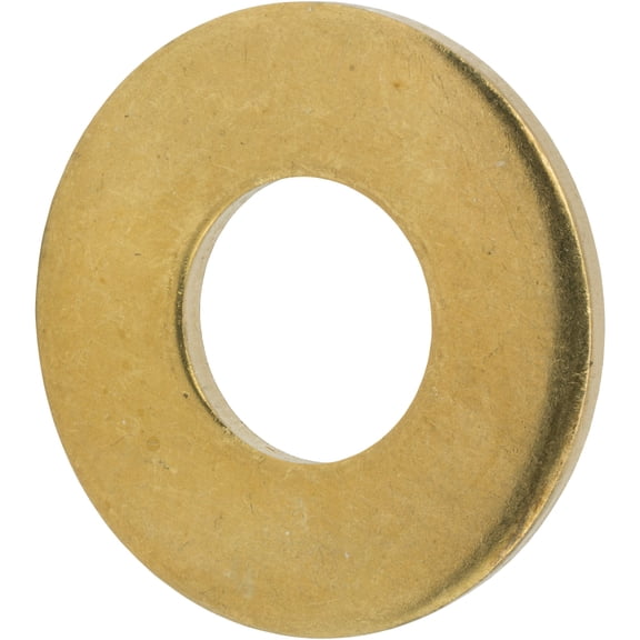 3/8" Solid Brass Flat Washers, Commercial Standard, Grade 360, Plain Finish, Quantity 50