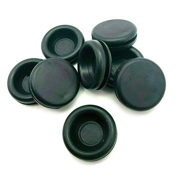 3/8" Solid Rubber Grommet Panel Knockout Hole Plug 1/16" Groove 1/2" OD Cover
