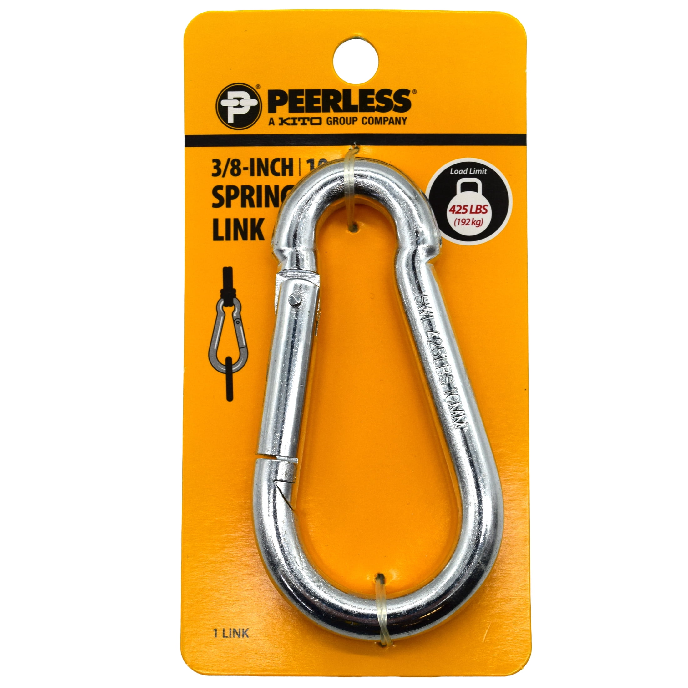 3/8" Spring Link, Zinc, Peerless Chain Company, #4725238