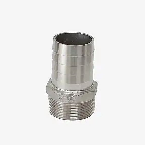 3/8" Stainless Steel Hose Barb KC Nipple, NPT Threaded Pipe Fitting