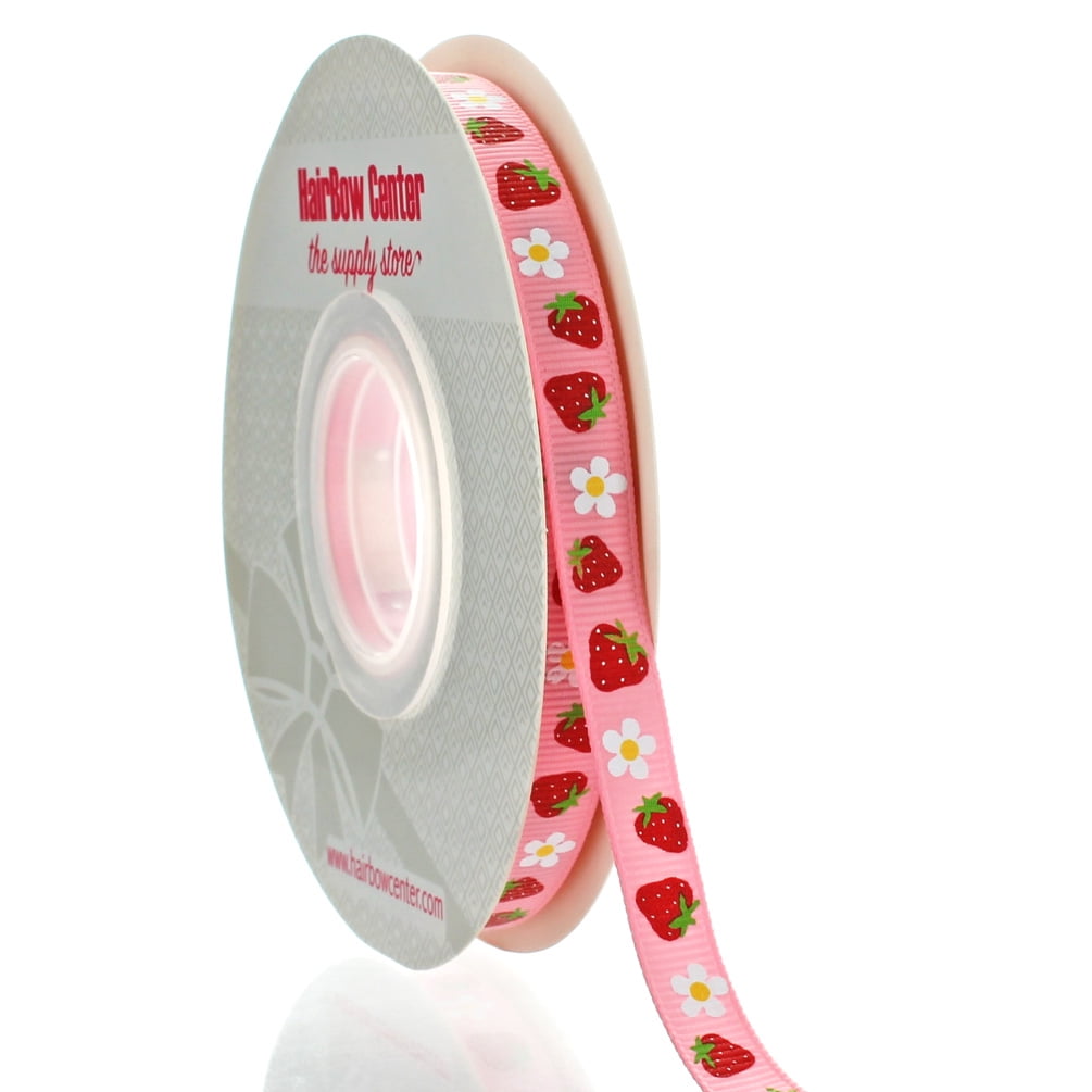 3/8" Strawberries Grosgrain Ribbon 100 Yard