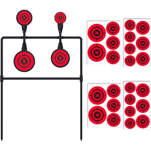 3/8" Thick Metal Spinner Shooting Targets, High Caliber Auto Reset Steel Targ...
