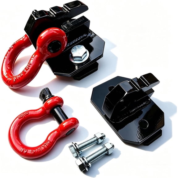 3/8" Tractor Bucket Grab Hooks with D-Ring, Bolt- 2 Pack