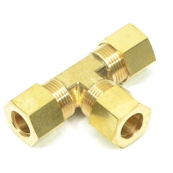 3/8 Tube Od Tee Brass Compression Fitting Plumbing Adapter Water Oil Gas