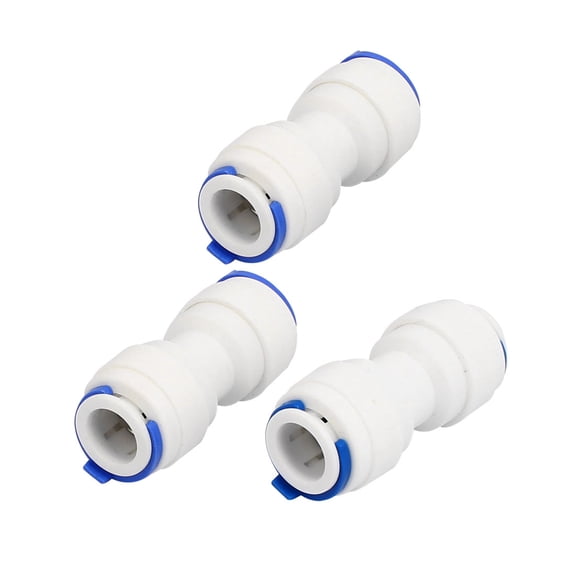 Unique Bargains 3/8" Tube to 3/8" Tube Push Fit Straight Quick Connect 3Pcs for Water System