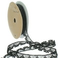 thumbnail image 1 of 3/8" Vintage French Lace Ribbon Trim Black 5 Yard, 1 of 2