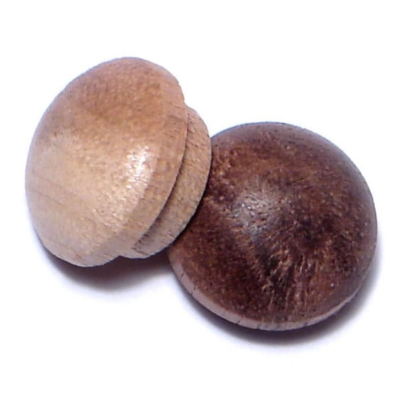 3/8" Walnut Wood Round Head Screw Hole Buttons SHBW-002 (100 pcs.)