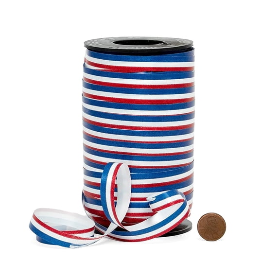 3/8" Wide Red White and Blue Curling Ribbon - 250 Yards (44365176)