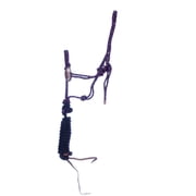 3/8' X 1/2" X 10' Diamond Braid Horse Roper Halter & Lead Color Purple/Black