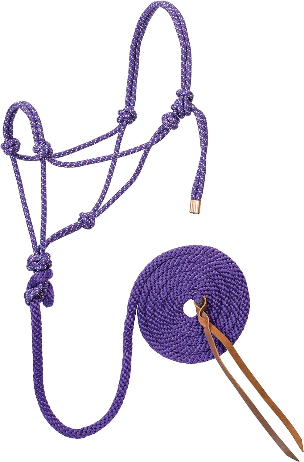 Braided Rope Halter Weaver Leather Diamond Braid Rope Halter and Lead Purple/Mint/White ...