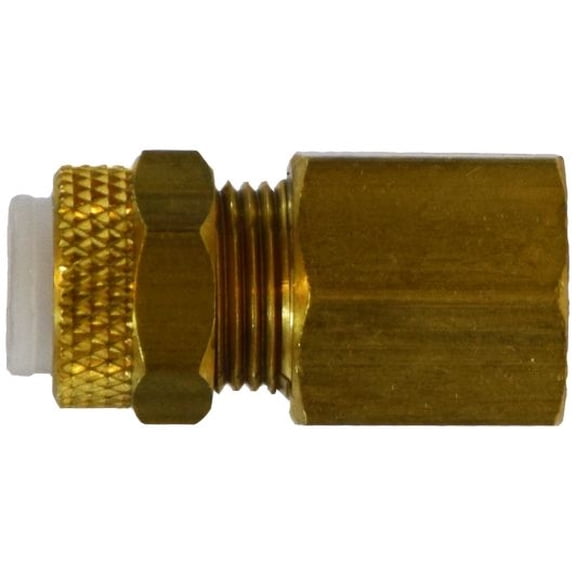 3/8 X 1/4 Poly-Flo X FIP Adapt, Flareless, Brass Fittings
