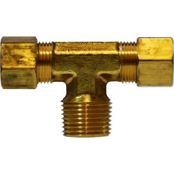 3/8 X 1/8 Comp X MIP Branch Tee, Compression, Brass Fittings