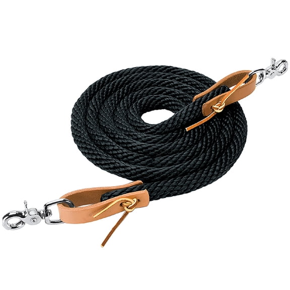 Weaver Leather Poly Roper Rein Black, 3/8" x 8'