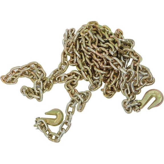 3/8"X20' G70 Tow Chain Tie Down Binder Chain Flatbed Truck Trailer Safety 2 Pack
