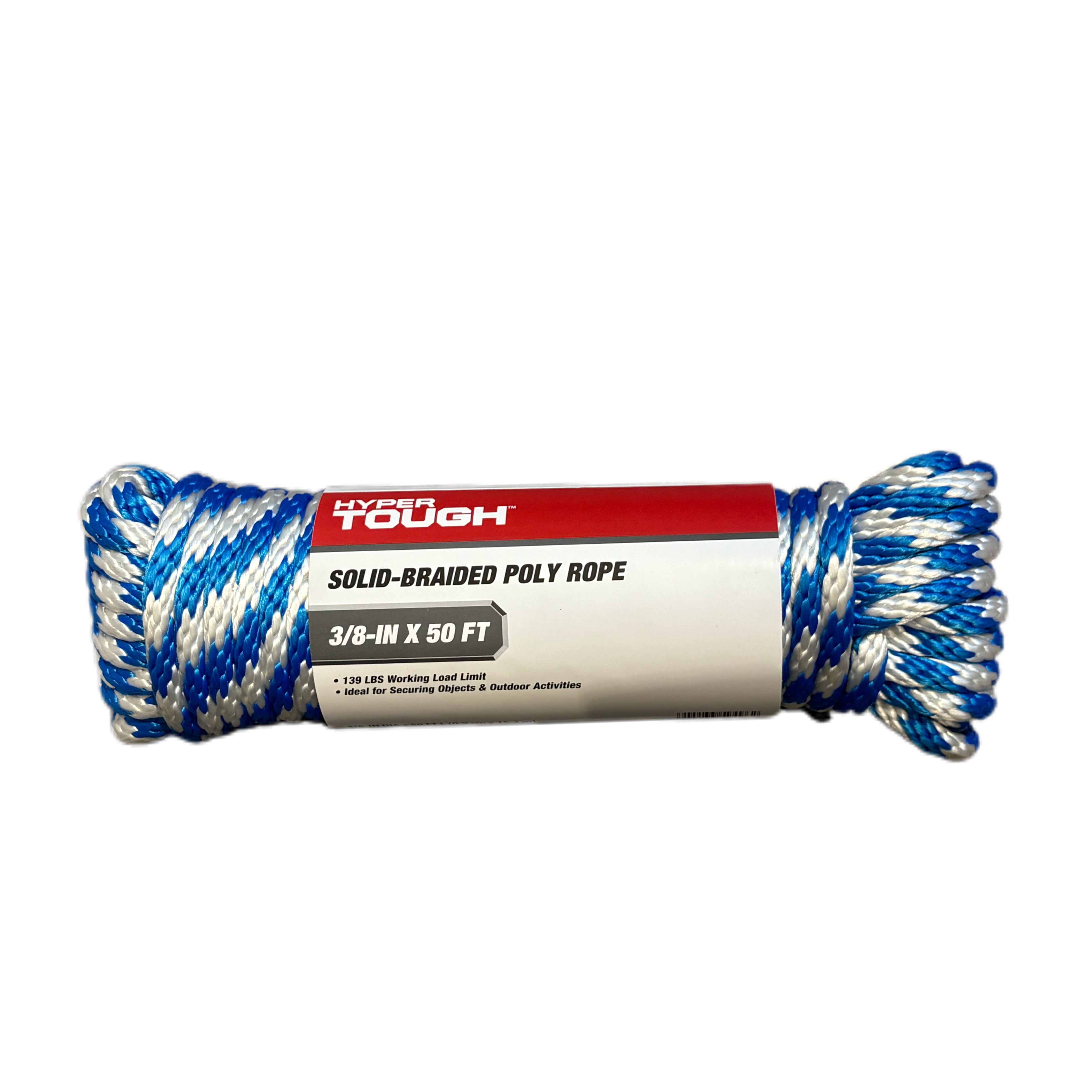Hyper Tough Diameter 3/8 inch x 50 feet Polypropylene Solid-Braid Rope