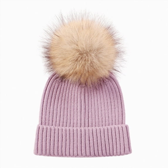 3-8 Years Girls Winter Hat Kids Winter Hat Winter Knit Beanie with Pom Pom and Earflaps Warm Fleece Lined