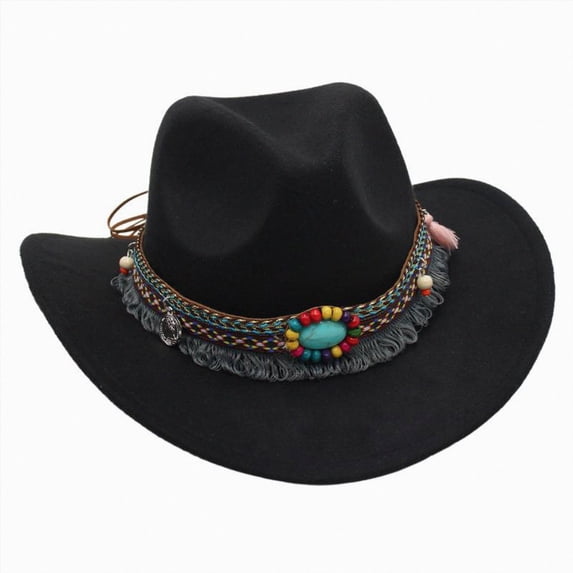 3-8 Years Kids Hat Kids Western Cowboy Hat for Boys Girls Classic Fedora Hat Felt Cowboys Hats with Leather Buckle Cowgirl Hat,Black