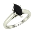 thumbnail image 1 of 3/8 ct tw Natural Black Marquise Diamond Cathedral Setting Engagement Ring 14K White Gold, 1 of 5