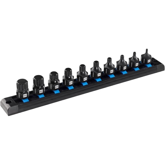 3/8"drive impact XZN Triple Square Spline Bit Socket Set 10PCS, M4-M18, S2 Steel Air Drive XZN Socket set, Impact Grade, Anti-Roll Design
