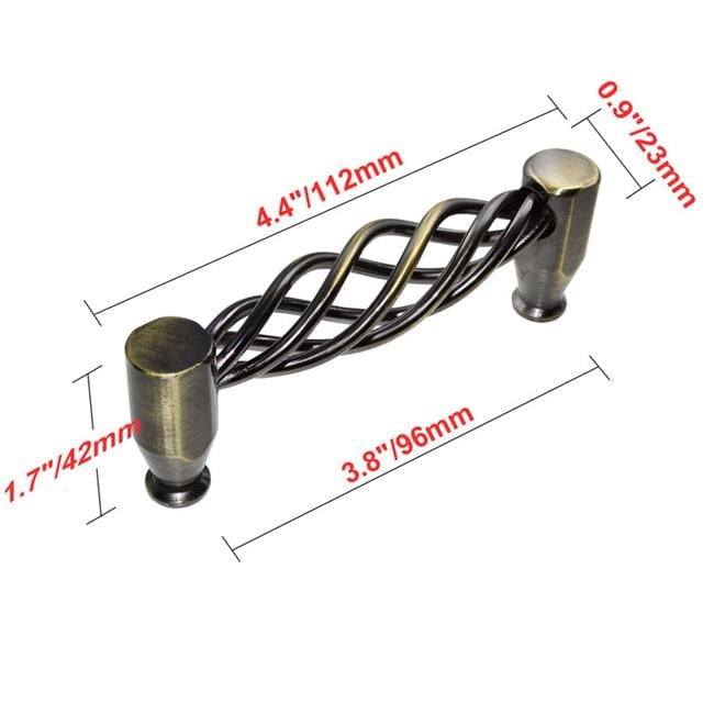3.8 in. Center to Center Aire Cabinet Pull, Antique Brass - Pack of 10
