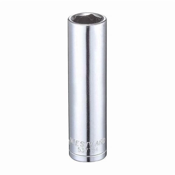 3/8 in Drive, 11mm Hex Metric Socket, 6 Points, Steel, Chrome, 11 mm 53YT54