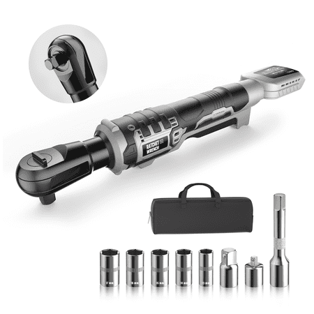 3/8-inch Cordless Electric Ratchet Wrench Set, 88 Ft-Lbs (120N.m) Max Torque, 500 RPM, Variable Speed, Compatible with DEWALT 20V MAX Battery (Tool Only)