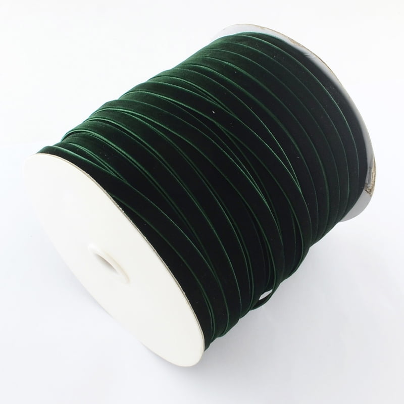 3/8 inch Single Face Velvet Ribbon Dark Green 3/8 inch(9.5mm) about 200yards/roll(182.88m/roll) Velvet