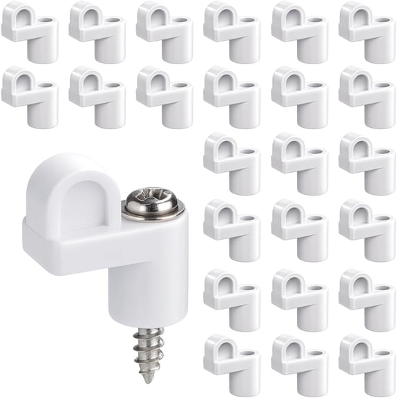 3/8 inch Window Screen Clip with Screws 24 Pack Offset Window Screen Clips Storms Door Clips for Fasten Screens Windproof Door Storms Panel Retainer Clip White