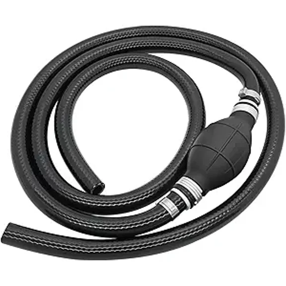 3/8" nylon braided rubber Fuel Line Assembly, Nylon Braided Fuel Line Hose Marine 3/8" Hose Outboard Boat Motor RVs Universal Fuel Line Assembly with Primer Hand Pump Bulb 6FT