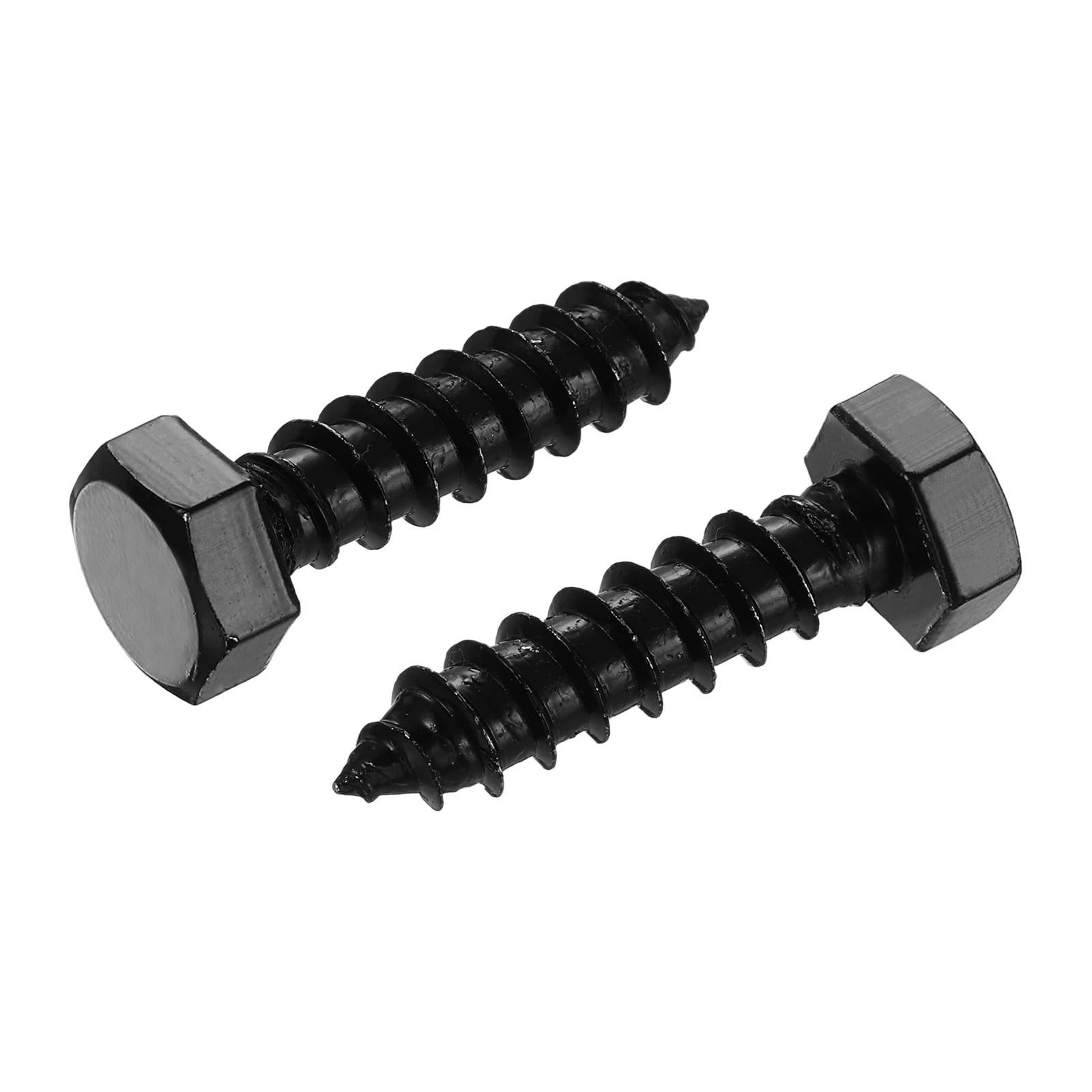 3/8" x 1-1/2" Hex Head Lag Screws Bolts, 20 Pack 304 Stainless Steel Hexagon Head Lag Bolt Wood Screws, Full Thread, Black Zinc Plating