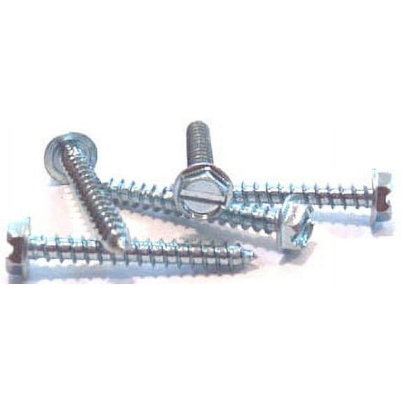 3/8" x 1 1/2" Type AB Self-Tapping Screws / Slotted / Hex Washer Head / Steel / Zinc - 500 Piece Carton