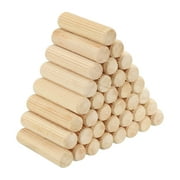 3/8 x 1-3/8 Wood Dowel Pins Fluted Wooden Dowels for Furniture Projects, 60 Pack