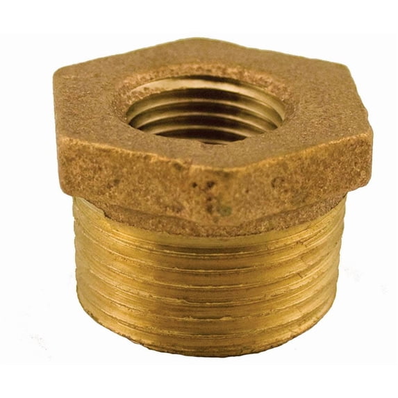 3/8" x 1/8" Bronze Hex Bushing, Lead Free,PartNo B74201LF JonesStephens