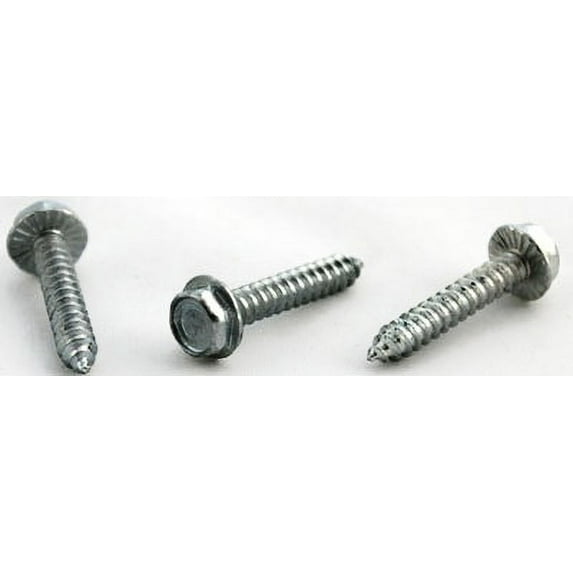 3/8" x 1" Type AB Self-Tapping Screws / Unslotted / Hex Washer Head / Steel / Zinc / Serrated - 750 Piece Carton