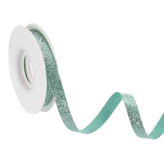 3/8" x 10 Yards Sparkle Ribbons, Gift Wrapping Crafts Cut Edge Ribbon, Light Blue