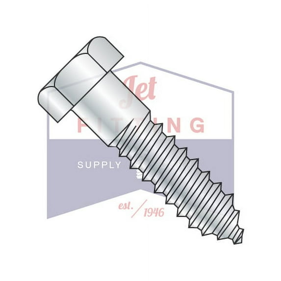 3/8" x 14" Hex Lag Screws | Gimlet Point | Low Carbon Steel | Zinc Plated (Quantity: 50)