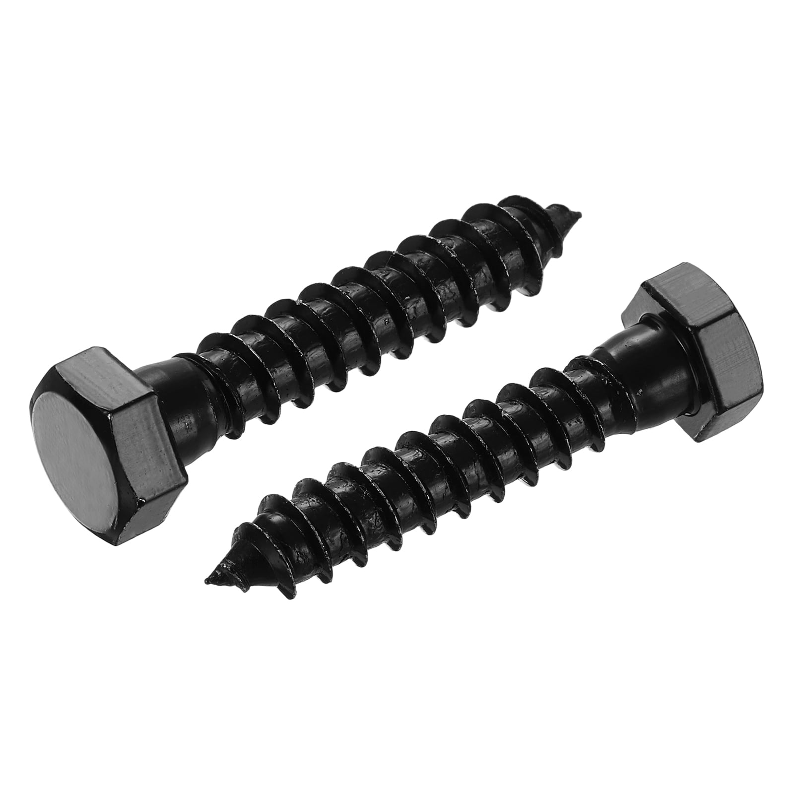 3/8" x 2" Hex Head Lag Screws Bolts, 20 Pack 304 Stainless Steel Hexagon Head Lag Bolt Wood Screws, Partial Thread, Black Zinc Plating