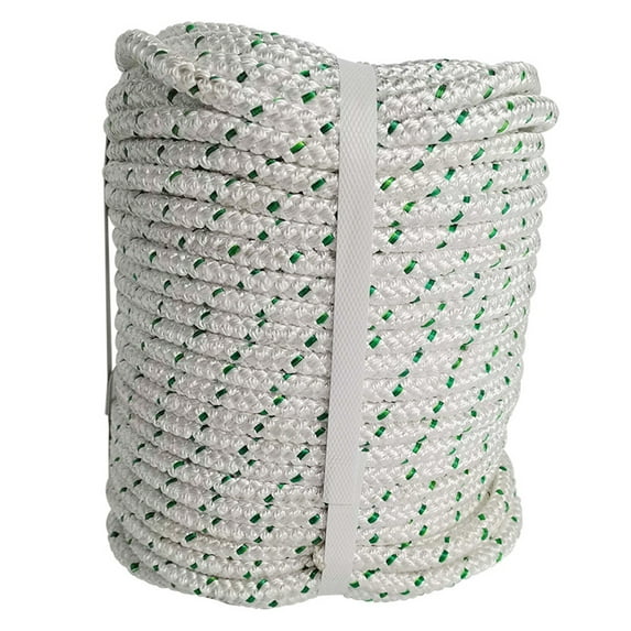 3/8" x 200 ft Double Braid Polyester Rope 4800Lbs Breaking Strength Strong Pulling Rope for Climbing Sailing Camping Swings