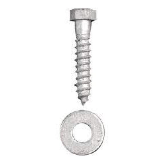 3/8" x 3" (50 Pack) Galvanized Lag Screw Kit Grade A, Includes: 3/8" USS Flat Washers (50 pc) - Hot Dip Galvanized for Exterior Use - by ,