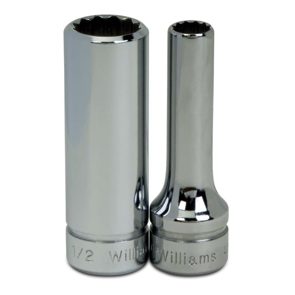 3/8" x 3/8" Drive 6 Point Deep Supertorque™ Socket, Chrome Finish. Not Suitable For Impact Use. Williams® USA # JHWBD-612
