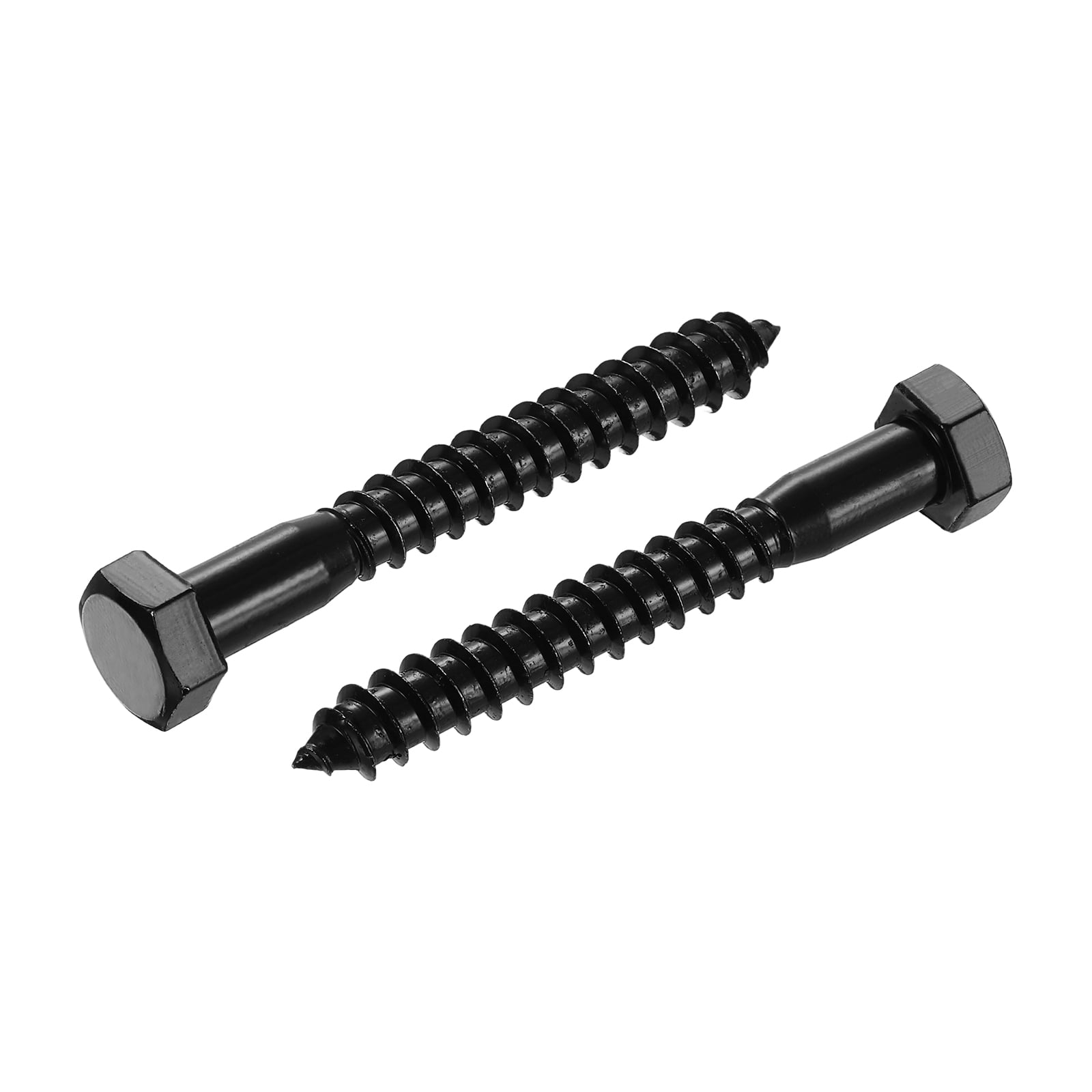 3/8" x 3" Hex Head Lag Screws Bolts, 20 Pack 304 Stainless Steel Hexagon Head Lag Bolt Wood Screws, Partial Thread, Black Zinc Plating
