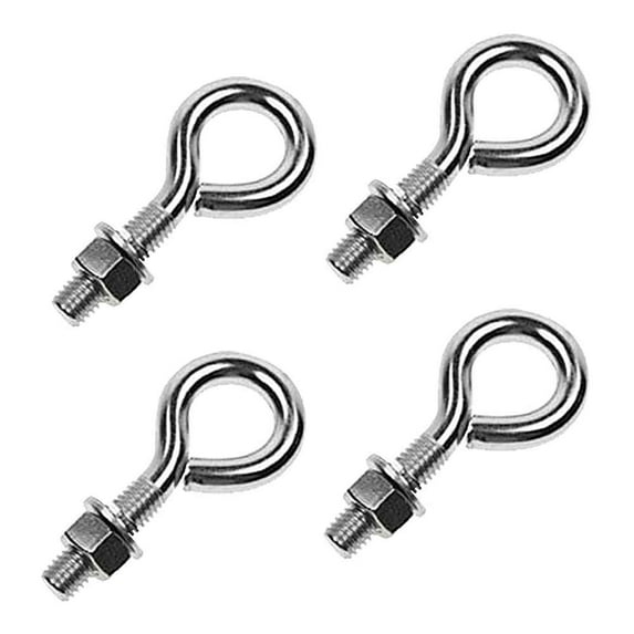 3/8" x 3" Stainless Steel Type 316 Non-Welded Eye Bolt – 4 Pack