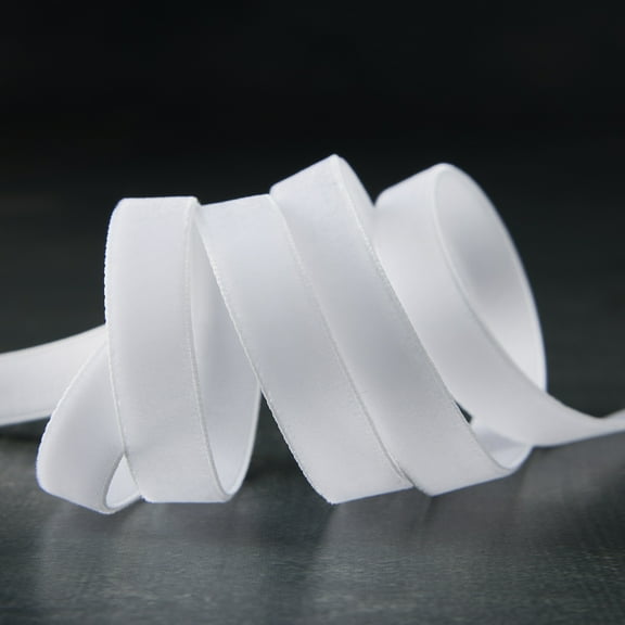 3/8" x 3yd. White Velvet Ribbon by Celebrate It – Non-Wired Woven Edge - Ideal for Gift Wrapping - Baskets & Craft Decor - 12 Pack