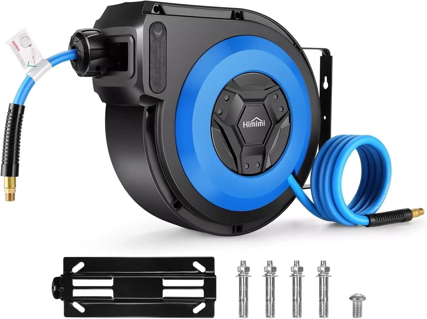 3/8'' x 50' Retractable Hybrid Air Hose Reel Ceiling/Wall-Mount ...