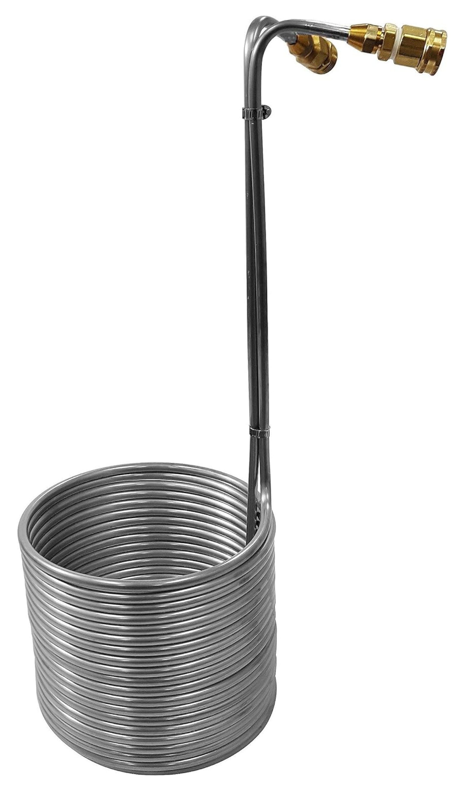 3/8" x 50' Stainless Steel Wort Chiller w/GH Fittings