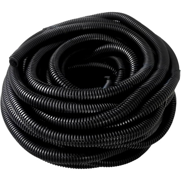3/8" x 50'feet - Wire Loom - Wire Protector tubing Flexible Conduit Polyethylene Black Split Wire Loom to Manage Outdoor Wire Cover