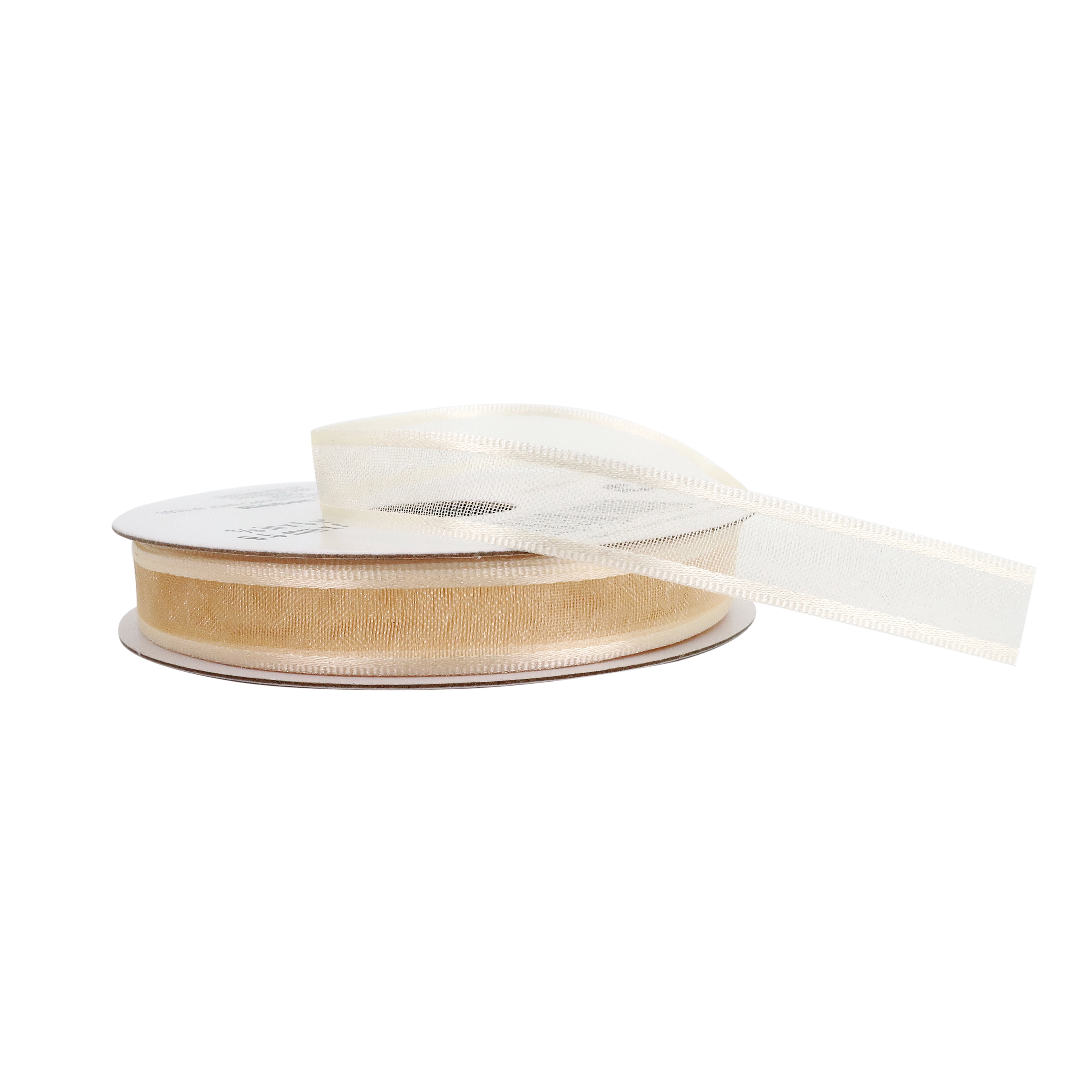 Celebrate It 3/8" x 5yd. Ivory Sheer Satin Ribbon - Assorted Colors, Non-Wired with Woven Selvage, Nylon, Ideal for Gift Wrapping, Baskets & DIY Crafts, 24 Pack