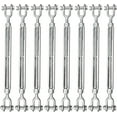thumbnail image 1 of 3/8" x 6" Drop Forged/Hot Dipped Galvanized Steel Jaw/Jaw Turnbuckle for Wire Rope Cable 8-Pack, 1 of 4