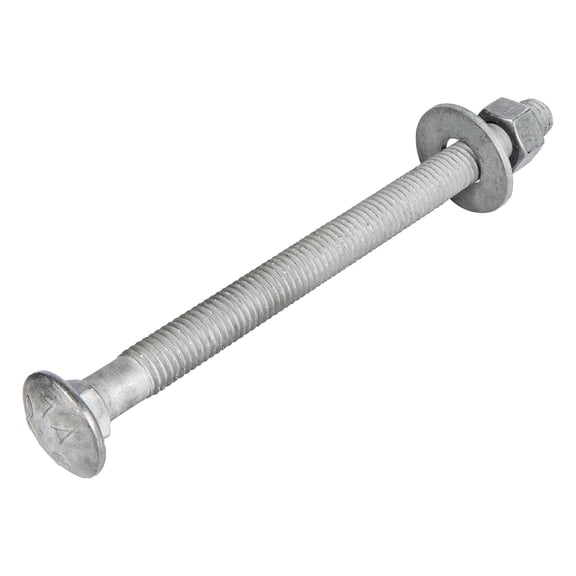 3/8" x 7" (50 Pack) Galvanized Carriage Bolt Kit, Grade 307A, Hot Dip Galvanized for Exterior Use by